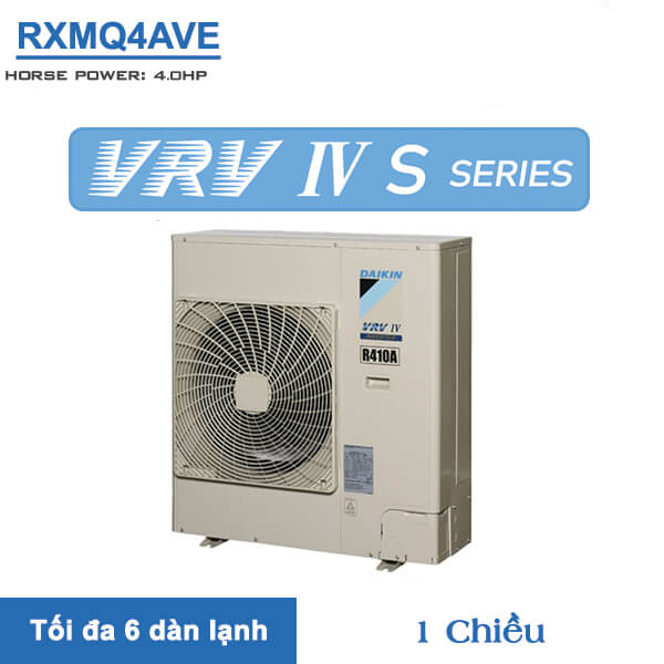 Điều hòa Trung tâm Daikin VRV IV S 1 chiều, dãi công suất từ 4HP ~9 HP